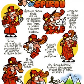 Spirou déguisé en Jérôme K. Jérôme Bloche